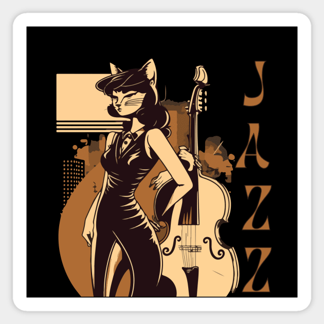 Jazz Cat Sticker by MusicianCatsClub